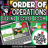 Earth Day order of operations color by number mystery picture grid