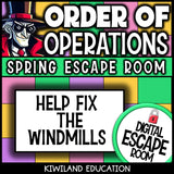 Earth Day order of operations color by number self-checking activity