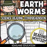 Printable nonfiction earthworms reading comprehension passage activity for grades 3-6