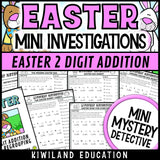 Easter 2-digit addition with regrouping worksheets 1st 2nd grade