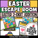 Easter 2-digit addition digital escape room preview screen