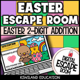 Easter 2-digit addition digital escape room adding within 100