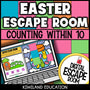 Easter counting within 10 digital escape room cover — math activity for grades K–1