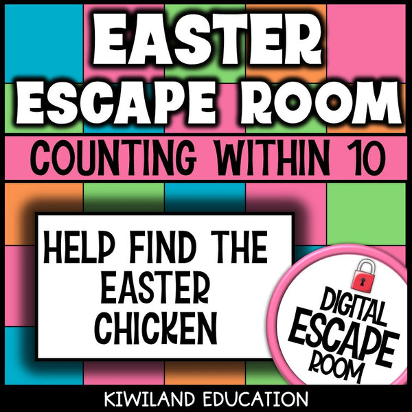 Easter counting to 10 digital escape room self-checking activity