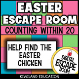 Easter counting to 20 digital escape room self-checking activity