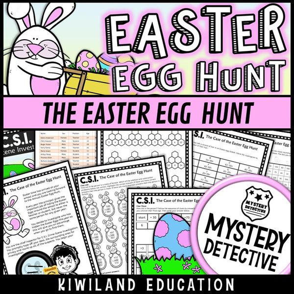 Easter egg hunt mystery detective addition subtraction regrouping