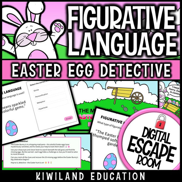 Easter figurative language digital escape room preview screen