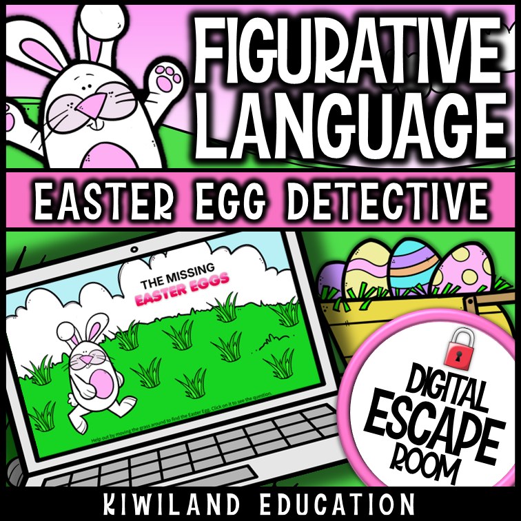 Easter figurative language digital escape room similes and metaphors