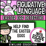 Easter figurative language digital escape room self-checking activity