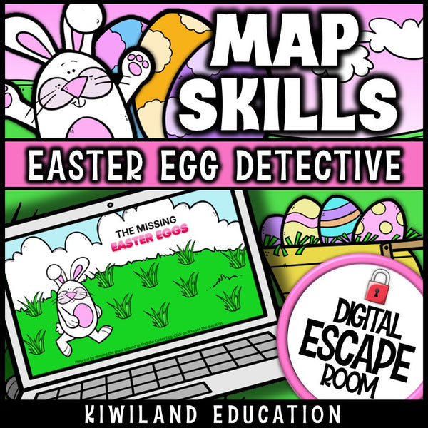 Easter map skills digital escape room reading a grid