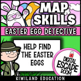 Easter map skills digital escape room self-checking activity