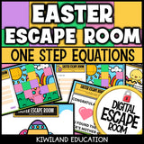 Easter one-step equations digital escape room solving for x