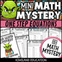 Easter solving one-step equations math mystery worksheets cover