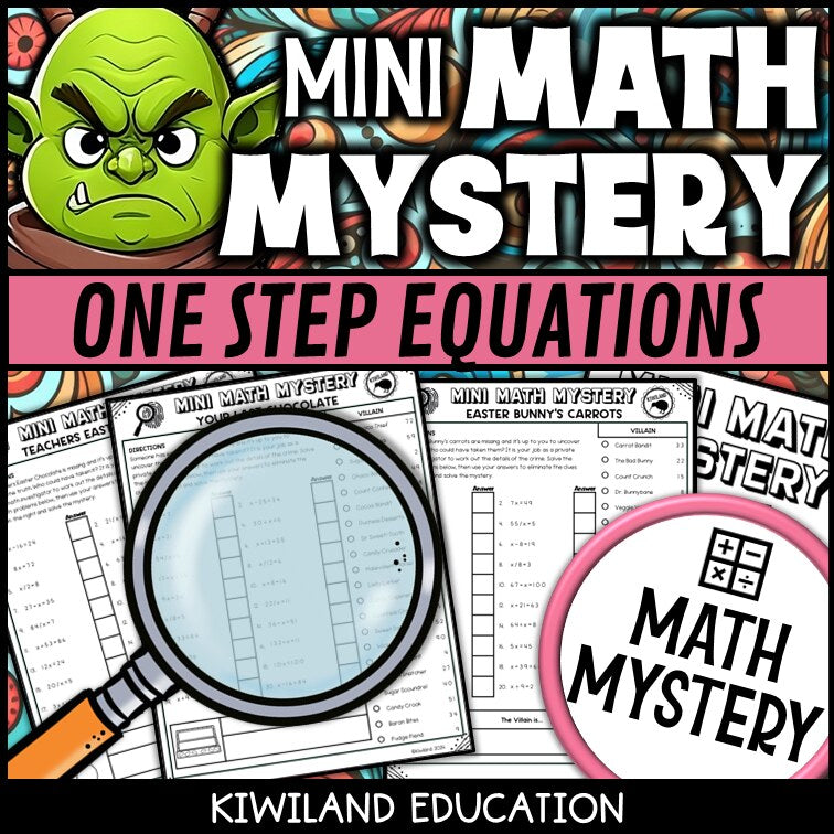 Easter one-step equations math mystery answer key