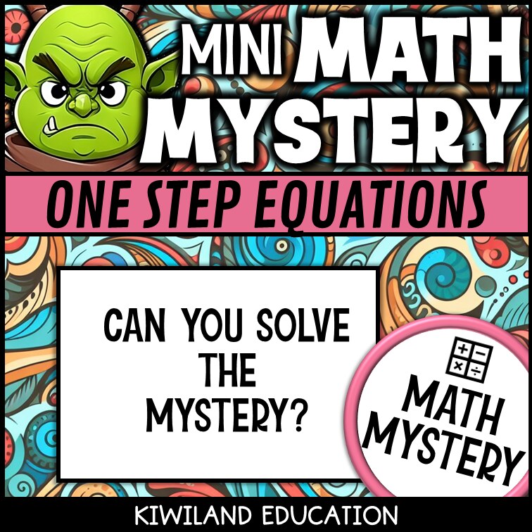 Easter one-step equations math mystery activity preview