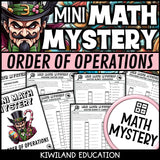 Easter order of operations PEMDAS math mystery worksheets cover