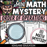 Easter order of operations math mystery worksheet sample page
