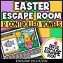 Easter R-controlled vowels digital escape room cover — phonics activity for grades 1–2