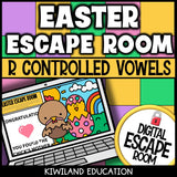 Easter R-controlled vowels digital escape room preview screen