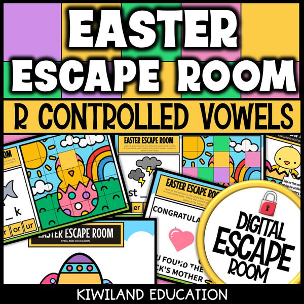 Easter R-controlled vowels digital escape room bossy R words