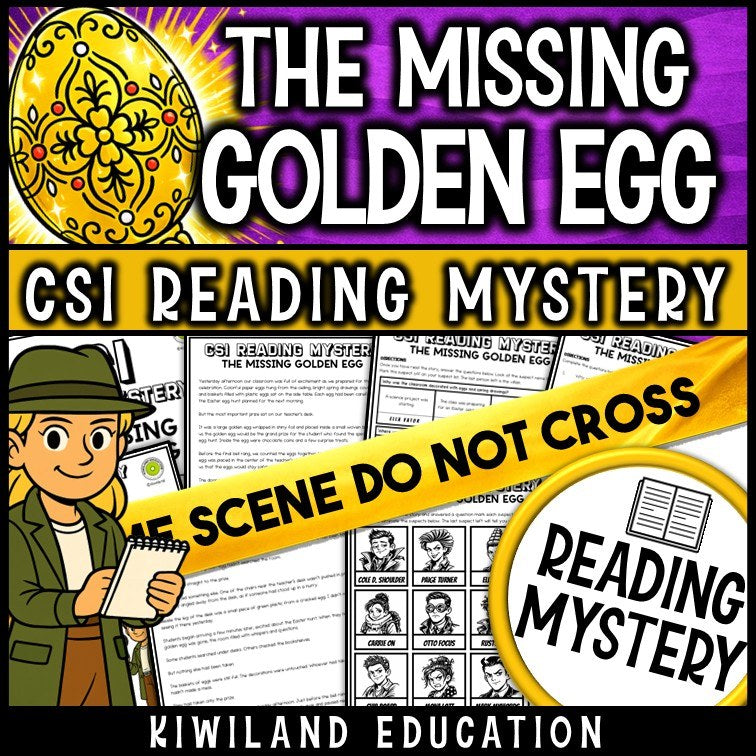 Easter reading mystery The Missing Easter Egg cover for grades 3-6