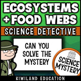 No-prep ecosystems and food webs reading comprehension worksheet with answer key