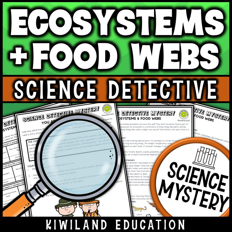 Printable nonfiction ecosystems and food webs reading comprehension passage for grades 3-6
