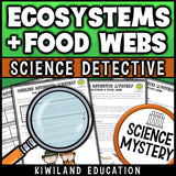 Printable nonfiction ecosystems and food webs reading comprehension passage for grades 3-6
