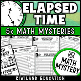 Elapsed time word problems worksheets 3rd and 4th grade math mystery