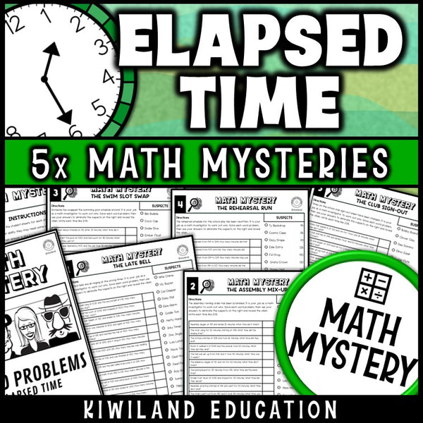 Elapsed time word problems worksheets 3rd and 4th grade math mystery