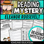 Eleanor Roosevelt reading mystery comprehension activity cover for grades 3-6