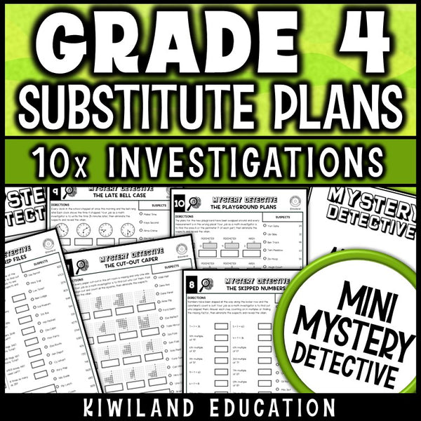 Emergency sub plans 4th grade math review print and go substitute activities