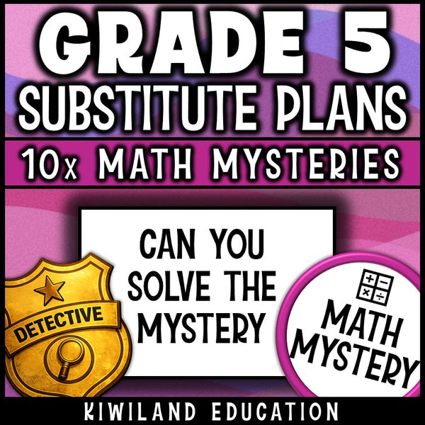 Emergency sub plans for 5th grade math review, early finishers, morning work and homework
