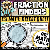 Equivalent, improper and ordering fractions pages - Desert Quest math mystery