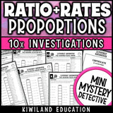 Equivalent ratios solving proportions printable detective worksheets case log certificate
