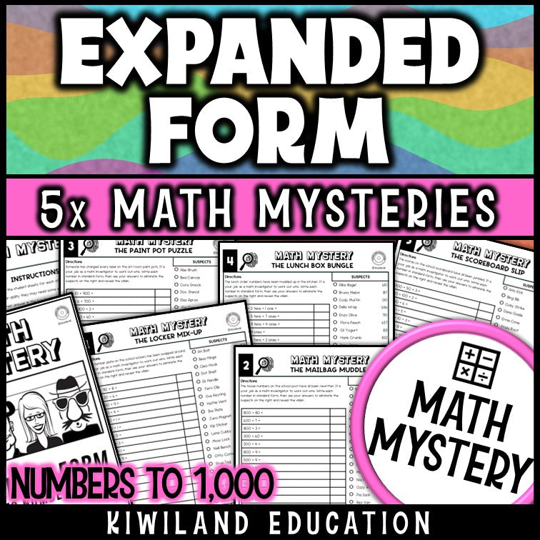 Expanded form worksheets 2nd grade math mystery place value activity