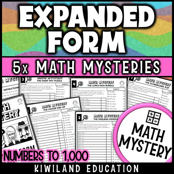 Expanded form worksheets 2nd grade math mystery place value activity
