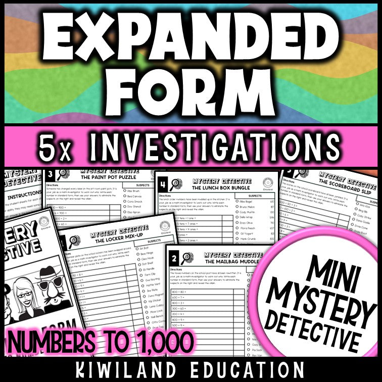 Expanded form worksheets 2nd grade mystery detective place value activity