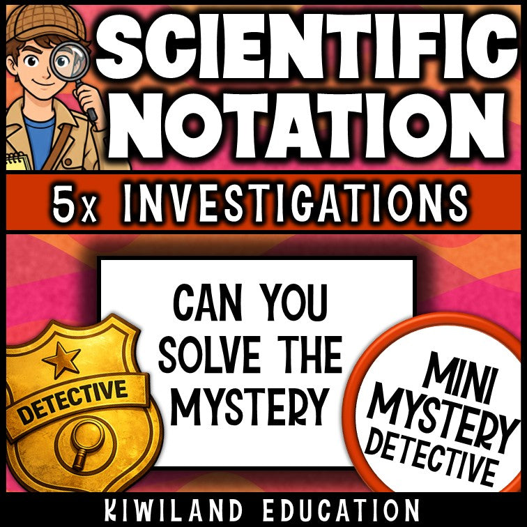 Exponents scientific notation review mystery detective homework sub plans early finishers