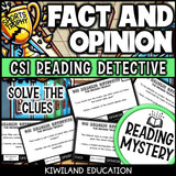 Fact and Opinion ELA Mystery Solve the Clues suspect statements