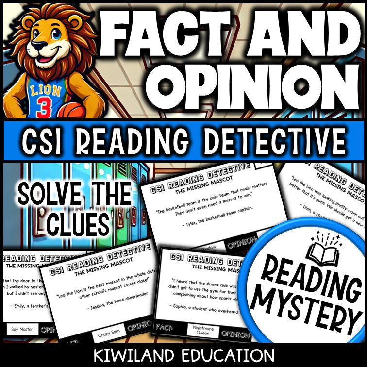 Fact and Opinion ELA Mystery Solve the Clues suspect statements