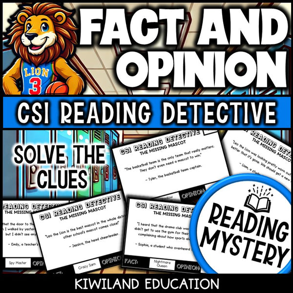 Fact and Opinion ELA Mystery Solve the Clues suspect statements