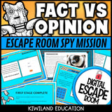 Fact vs Opinion Digital Escape Room | ELA Activity | Grades 3–5