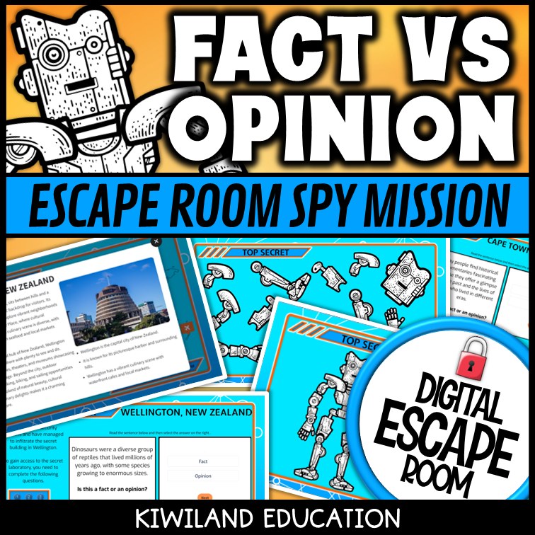 Fact vs Opinion Digital Escape Room | ELA Activity | Grades 3–5