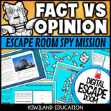 Fact vs Opinion Digital Escape Room | ELA Activity | Grades 3–5