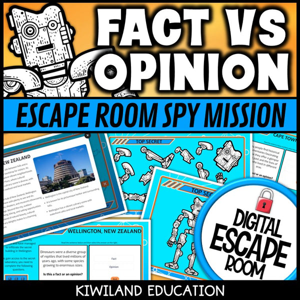 Fact vs Opinion Digital Escape Room | ELA Activity | Grades 3–5