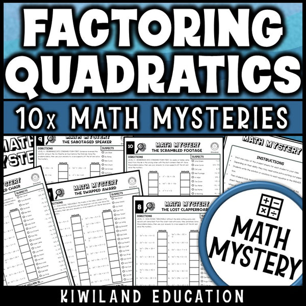 Factoring trinomials with GCF and difference of squares, no prep printable worksheets