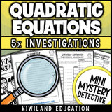 Factoring trinomials quadratic equations printable practice no-prep worksheets