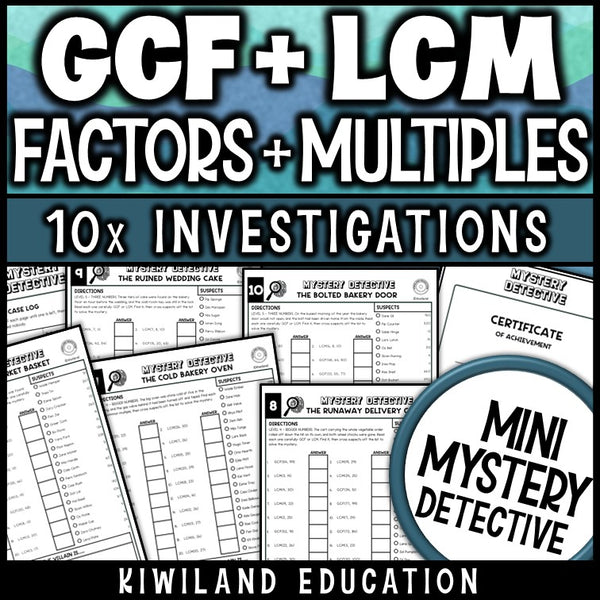 Factors and multiples practice answer keys certificate self checking mystery detective