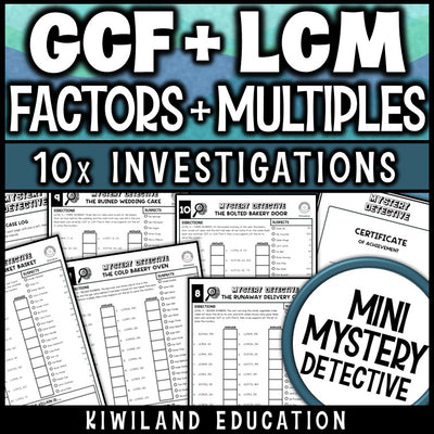 Factors and multiples practice answer keys certificate self checking mystery detective